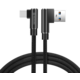 SWISSTEN datový kabel Arcade USB-A - USB-C, M/M, 3A, zahnutý konektor 90°, opletený, 1.2m, černá