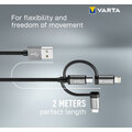 VARTA kabel 3v1 USB-A - Lightning/microUSB/USB-C, 12W, 2m_2008090113