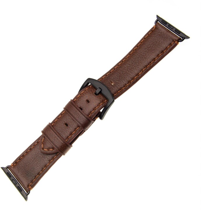 FIXED Berkeley kožený řemínek pro Apple Watch 42mm a 44mm s černou sponou, hnědý_1370416164