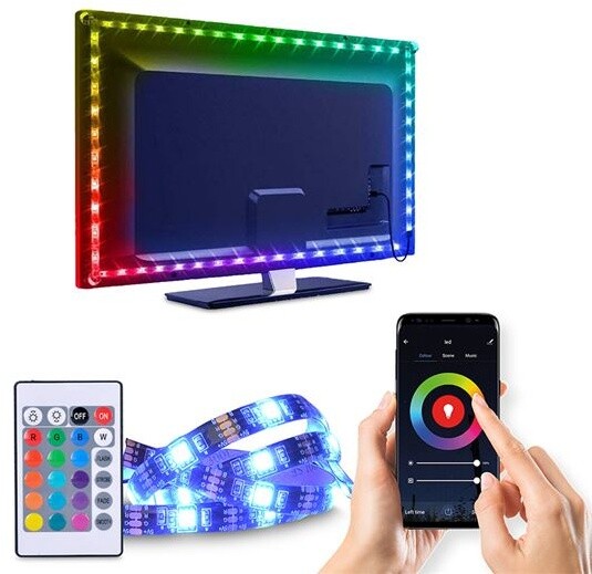 Solight LED WIFI smart RGB pásek pro TV, 4x50cm, USB_1349017553