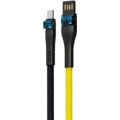 Forever CORE datový kabel USB-C, 3A, 1m, plochý textilní, žlutá/černá_1125933576