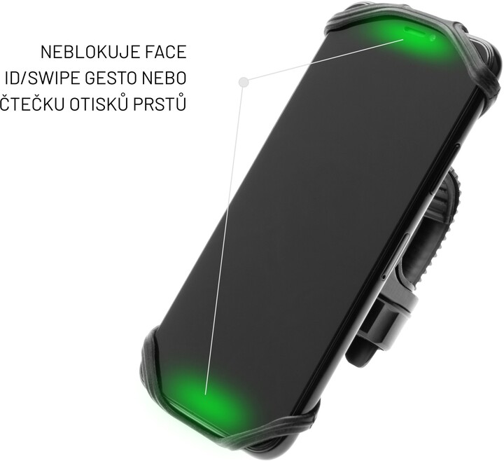 FIXED odnímatelný silikonový držák Bikee 2 pro mobilní telefon, na kolo, černá_248365160