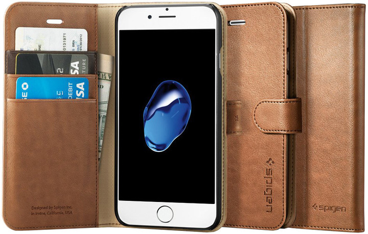 Spigen Wallet S pro iPhone 7, brown_1144870801
