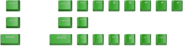 CZC.Gaming Satyr, keycaps, 124 kláves, OEM, zelené_30370884