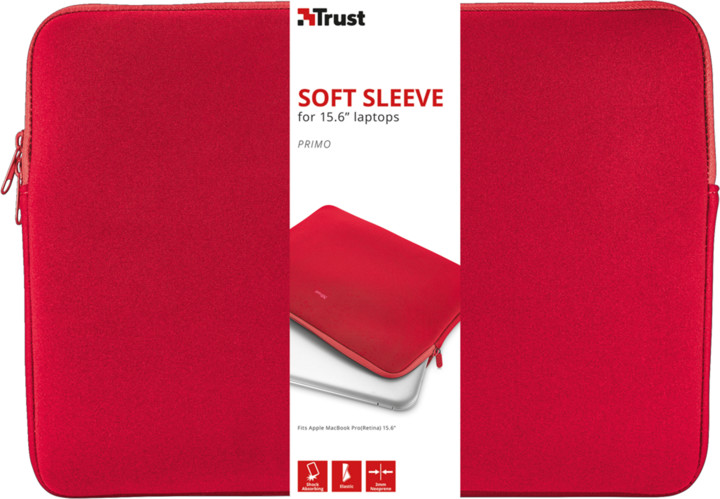 Trust Primo Soft Sleeve for 15.6&quot;, červená_515060541