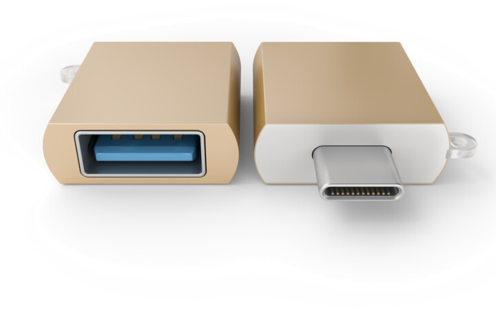 Satechi adaptér USB-C - USB-A 3.0, M/F, zlatá_2138910503