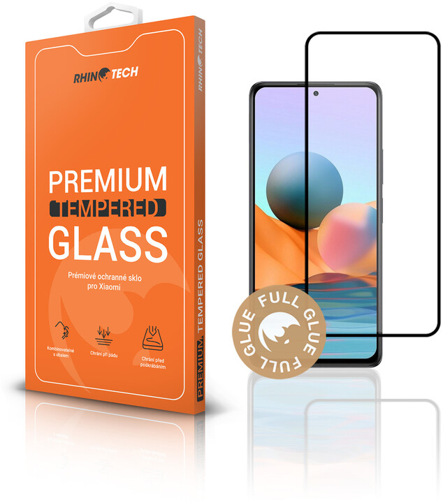 RhinoTech 2 ochranné sklo (Full Glue) pro Xiaomi Redmi Note 10 Pro, 2.5D, černá_307831877