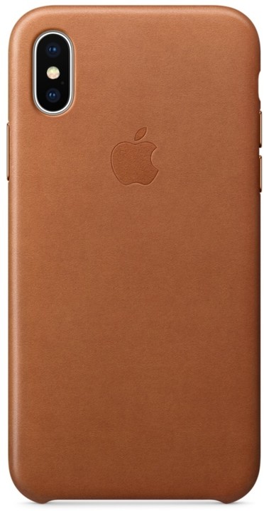 Apple kožený kryt na iPhone X, sedlově hnědá_1187099660
