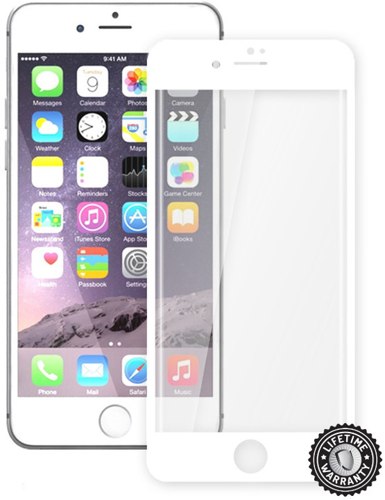 ScreenShield ochrana displeje Tempered Glass pro Apple iPhone 7 Plus, bílá (kovový okraj)_2142973000