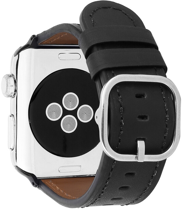 MAX kožený řemínek MAS51 pro Apple Watch, 42/44mm, černá_625684296