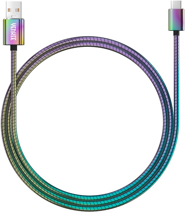 YENKEE YCU 351 nabíjecí kabel USB-C, nerezová ocel, 1m_633810556