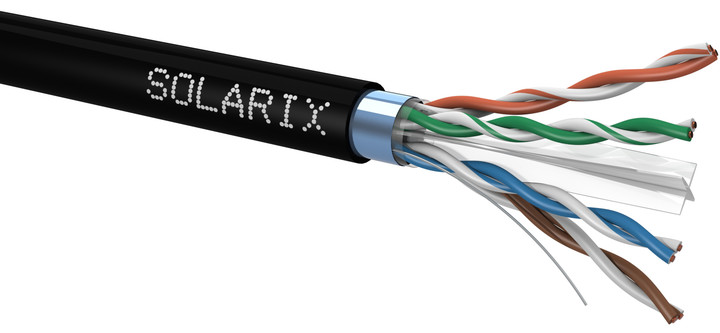 Solarix instalační kabel CAT6 FTP PE F venkovní 500m/cívka_2016638264