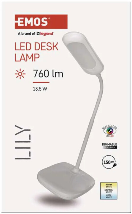 Emos LED stolní lampa LILY, bílá_973746148