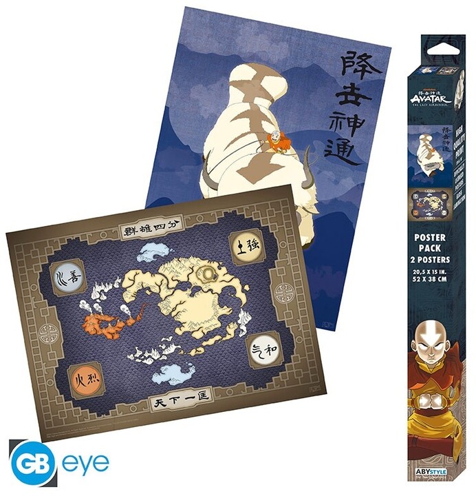 Plakát Avatar - Appa &amp; Map, Chibi set, 2ks, (52x38)_212188742