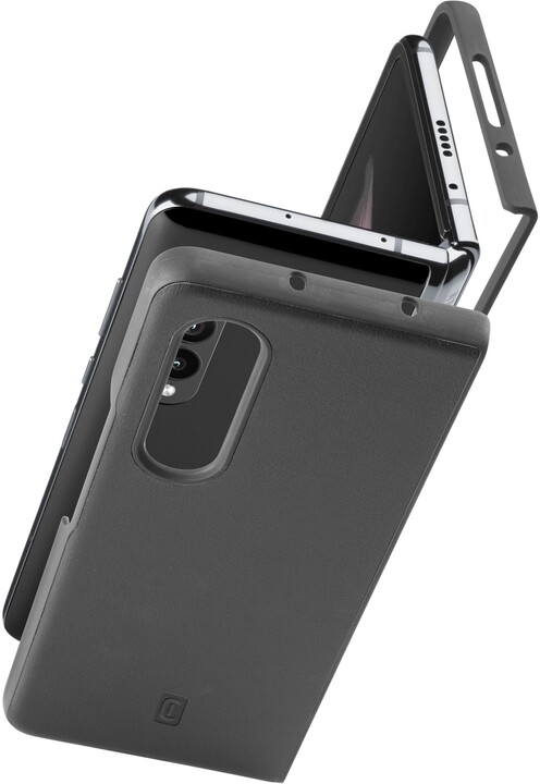 Cellularline zadní kryt Fit Duo pro Samsung Galaxy Z Fold4, PU kůže, černá_1605364019