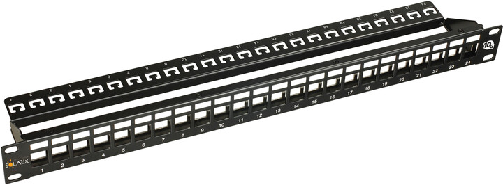 Solarix 10G modulární neosazený patch panel 24 portů STP černý 1U_882209644