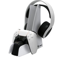 Snakebyte Dual Charge 5 &amp; Headset Stand, PS5, bílá_1187878970