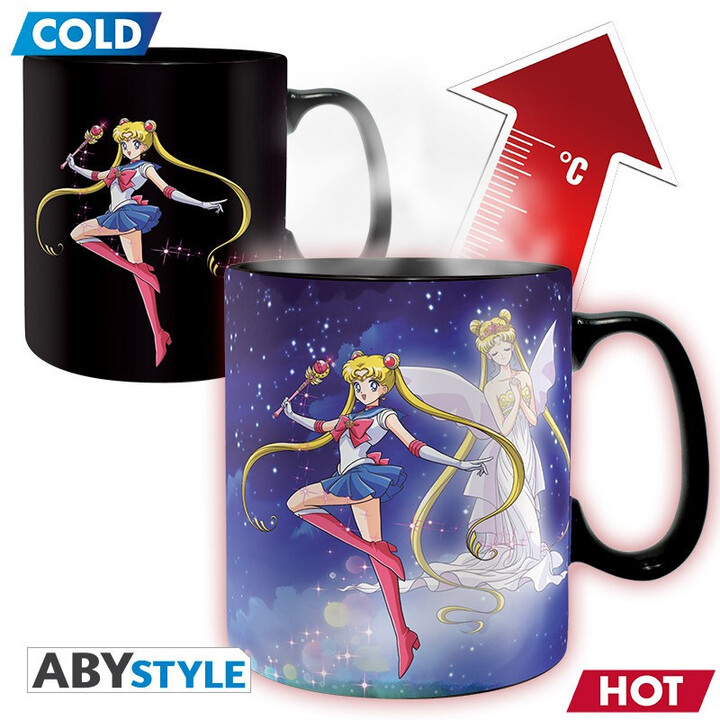 Hrnek Sailor Moon - Sailor &amp; Chibi, měnící se, 460 ml_1371704503