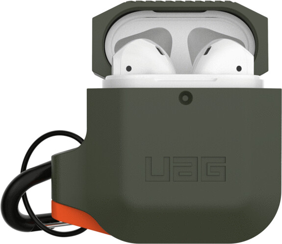 UAG silikonové pouzdro pro Airpods, olivovo/oranžová_158487849