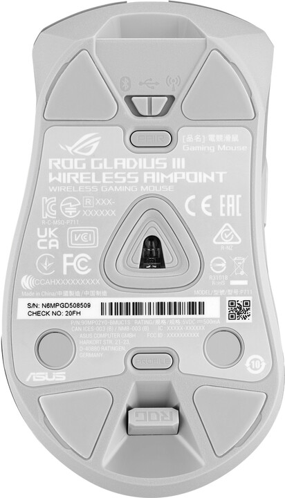ASUS ROG Gladius III Wireless Aimpoint, bílá_627210502
