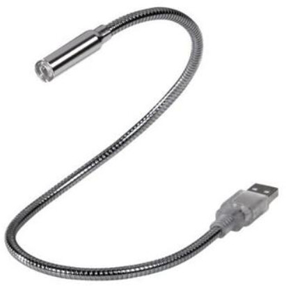 PremiumCord USB lampička k notebooku, flexibilní, stříbrná_1397283237