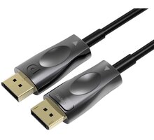 PremiumCord Optický DisplayPort 1.4 propojovací kabel M/M, zlacené konektory, 10m kport6-10
