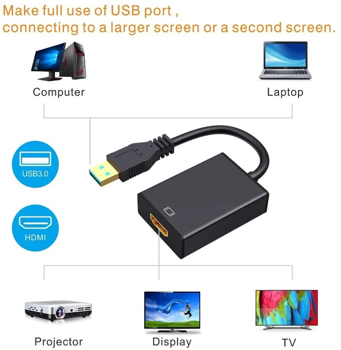 PremiumCord USB 3.0 redukce na HDMI se zvukem_1547242071