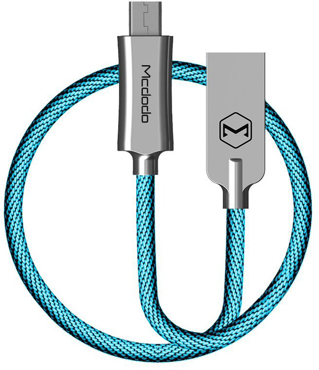 Mcdodo Knight datový kabel microUSB, 1m, modrá_426164482