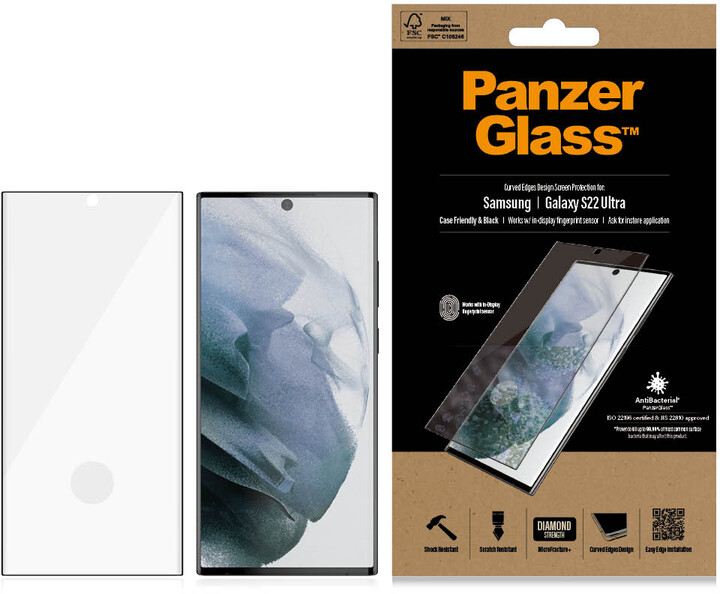 PanzerGlass ochranné sklo Edge-to-Edge pro Samsung Galaxy S22 Ultra_1113299432
