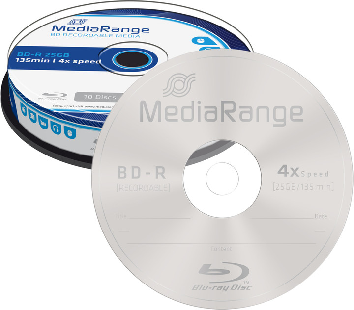 MediaRange BD-R 4x, 25GB, 10 ks, spindle_266793560