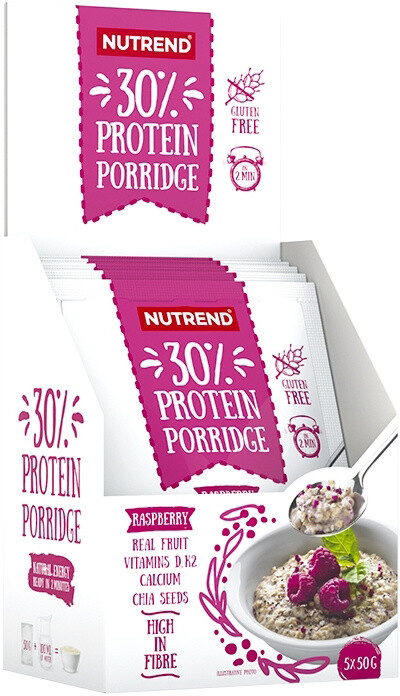 Nutrend PROTEIN PORRIDGE, kaše, ovesná, malina, 5x50g_65015328