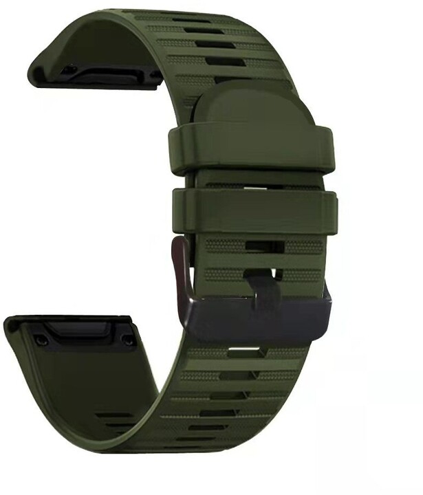 RhinoTech sportovní silikonový řemínek pro Garmin QuickFit 22mm, tmavě zelená_25128626