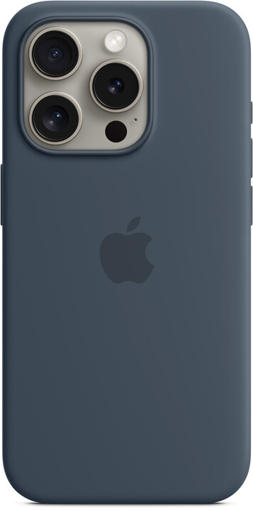 Apple Silikonový kryt s MagSafe pro iPhone 15 Pro, bouřkově modrá_2017978468