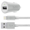 Belkin USB nabíječka do auta 2,4A/5V MIXIT Metallic + Lightning kabel - stříbrná