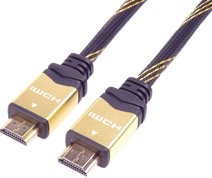 PremiumCord HDMI 2.0 High Speed + Ethernet kabel HQ, zlacené konektory, 1m_2021439217