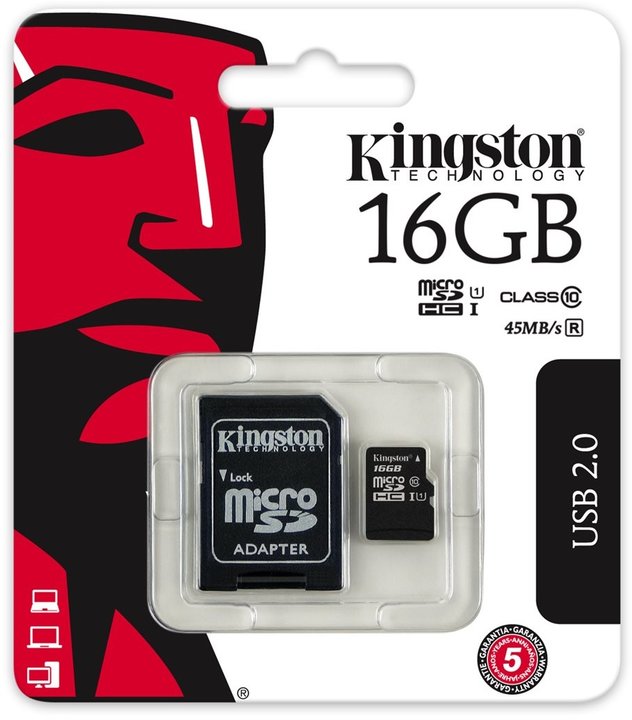 Kingston Micro SDHC 16GB Class 10 UHS-I + SD adaptér_576866027