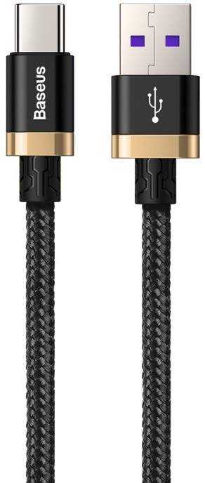 Baseus kabel pro rychlonabíjení a přenos dat HW USB Type-C 40W 1m, zlato/černá_1006951254