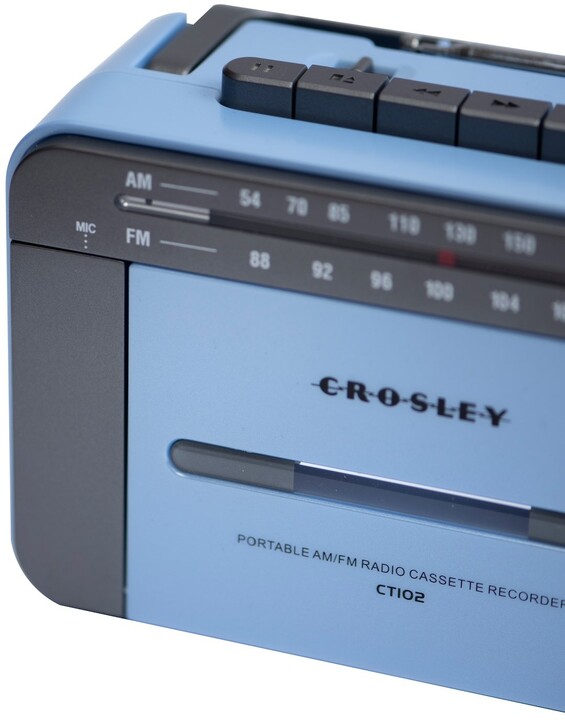 Crosley Cassette Player, modrá/šedá_1595486517