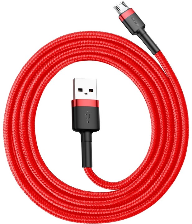 Baseus odolný nylonový kabel USB Micro 1.5A 2M, červená + červená_968568504