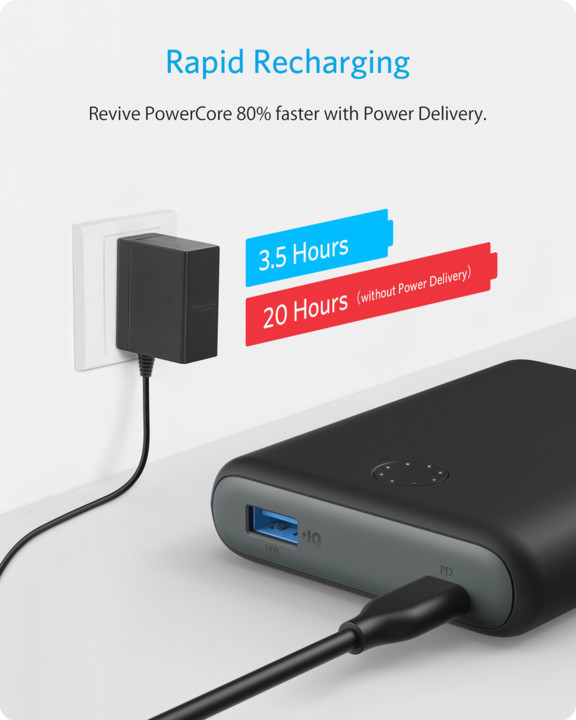 Anker powerbanka PowerCore 13400mAh Nintendo Switch externí baterie, černá_146262570