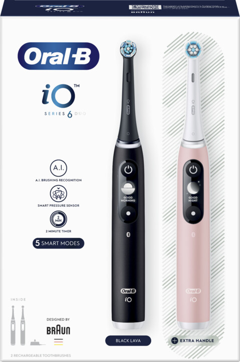 Oral-B iO Series 6 DUO Black/Pink elektrický zubní kartáček_373958619