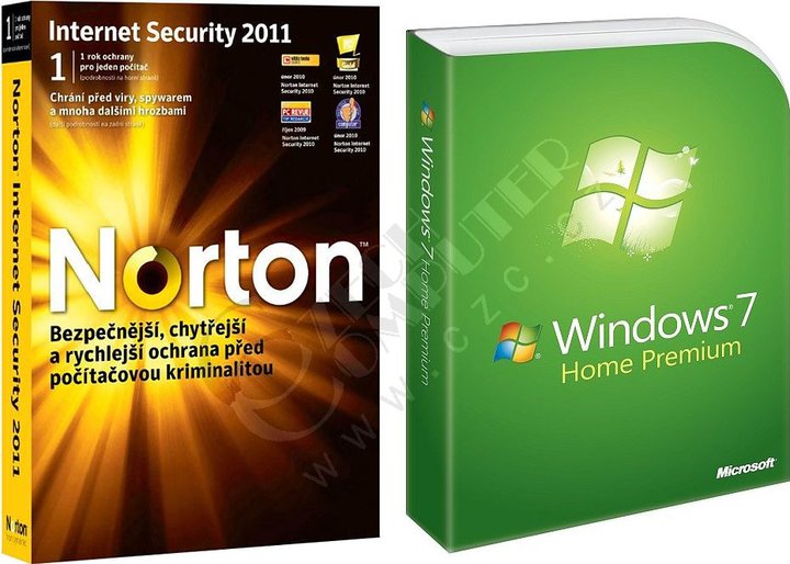 Microsoft Windows 7 Home Premium CZ VUP DVD+Norton INTERNET SECURITY 2011 DVD_2068780337