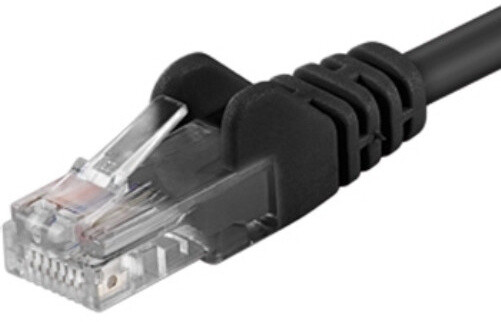 PremiumCord Patch kabel UTP RJ45-RJ45 level 5e, 1m, černá_1887502587