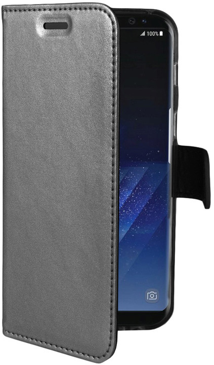 CELLY Air ultratenké pouzdro typu kniha pro Samsung Galaxy S8 Plus, PU kůže, stříbrné_269582235