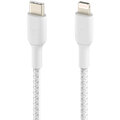 Belkin kabel USB-C - Lightning, M/M, MFi, opletený, 1m, bílá_594111116