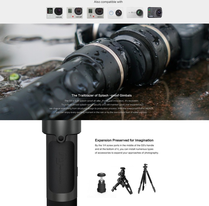 FeiyuTech G5 ruční stabilizátor, 3 osy, joystick, pro Sony akční kamery_1005170071