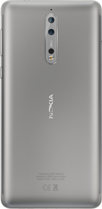 Nokia 8, Dual sim, stříbrná_2143904005