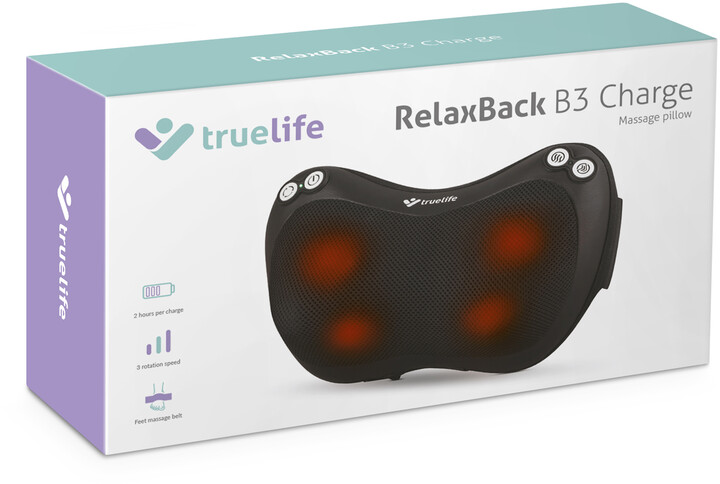 TrueLife RelaxBack B3 Charge - masážní polštář s dobíjecí baterií_1425510510