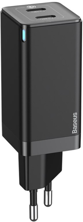 Baseus cestovní nabíječka GaN2, 2xUSB-C, 45W, černá + USB-C kabel, 60W_800797703