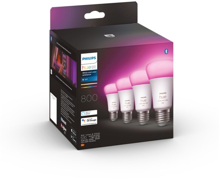 Philips Hue White and Color Ambiance 6.5W 800lm E27 4ks_1217250310